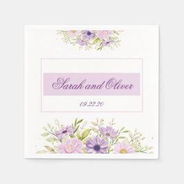 魔法紫結婚フローラ スタンダードカクテルナプキン