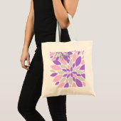 魔法花びら紫色の花 トートバッグ (正面(商品))