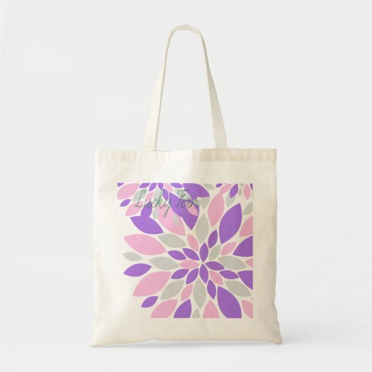 魔法花びら紫色の花 トートバッグ (正面)