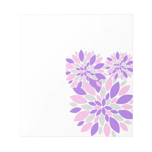 魔法花びら紫色の花 ノートパッド (正面)