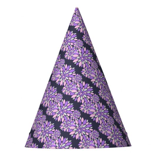 魔法花びら紫色の花 パーティーハット (正面)