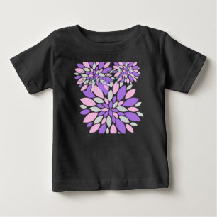 魔法花びら紫色の花 ベビーTシャツ