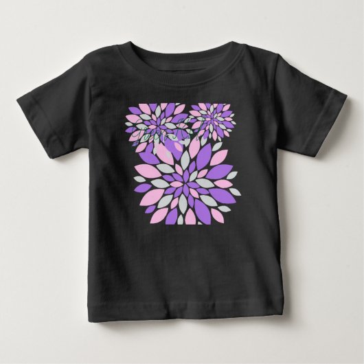 魔法花びら紫色の花 ベビーTシャツ (正面)