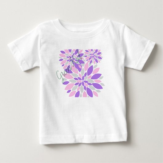 魔法花びら紫色の花 ベビーTシャツ (正面)