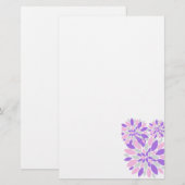 魔法花びら紫色の花 便箋 (正面/裏面)