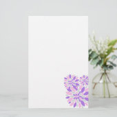 魔法花びら紫色の花 便箋 (スタンド正面)
