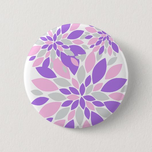 魔法花びら紫色の花 缶バッジ (正面)
