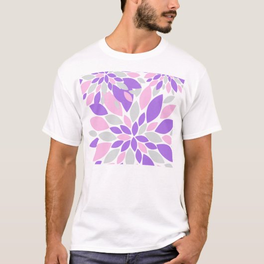 魔法花びら紫色の花 Tシャツ (正面)