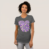 魔法花びら紫色の花 Tシャツ (正面フル)