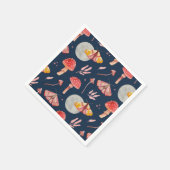魔法蛾とキノコのパターン。ウッドランドナイト スタンダードカクテルナプキン (角)