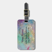 魔法蝶の金ゴールドきらめき ラゲッジタグ (正面縦)