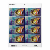 魔法蝶の青い金ゴールドきらめき ラベル (フルシート)