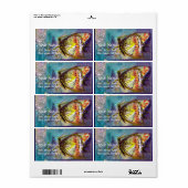 魔法蝶の青い金ゴールドきらめき ラベル (フルシート)