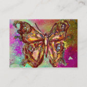 魔法蝶金ゴールド、ブルーパープルティール(緑がかった色)キラキラ 名刺 (裏面)