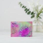 魔法蝶金ゴールド、ブルーパープルティール(緑がかった色)キラキラ 名刺 (スタンド正面)