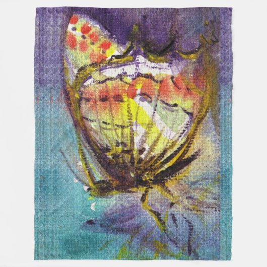 魔法蝶(青) フリースブランケット (正面)