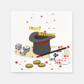 魔法表示ハッピーバースデーのパーティー スタンダードカクテルナプキン (正面)