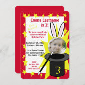 魔法表示誕生日赤 招待状 (正面/裏面)