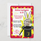 魔法表示誕生日赤 招待状 (正面)