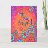 魔法誕生日トレンディーフローラモダンフェミニン カード (正面)
