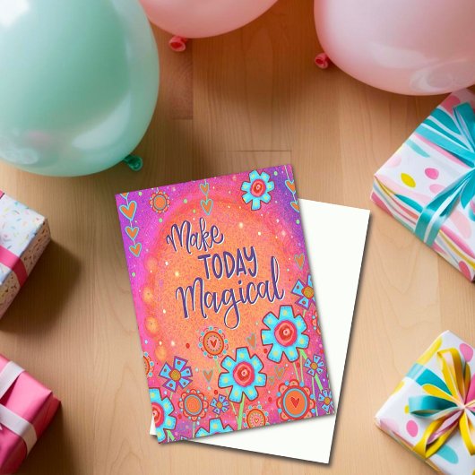 魔法誕生日トレンディーフローラモダンフェミニン カード