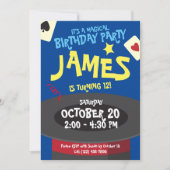 魔法誕生日パーティーの招待状 – Top Hat Sublesize 招待状 (正面)