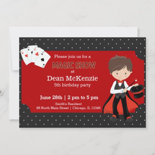 魔法誕生日パーティーを表示 招待状 (正面)