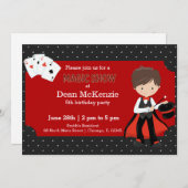 魔法誕生日パーティーを表示 招待状 (正面/裏面)