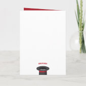 魔法誕生日折り畳み招待状 – マジカルトップハット 招待状 (裏面)