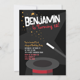 魔法誕生日招待状-魔法ウォンド&スターズ 招待状