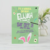 魔法誕生日招待状- Presto!マジシャンバニー 招待状 (スタンド正面)