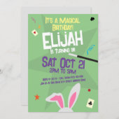 魔法誕生日招待状- Presto!マジシャンバニー 招待状 (正面/裏面)