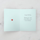 魔法誕生日格言とハートオンティール（緑がかった色） カード (内部)