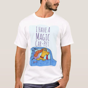 魔法車ペットおもしろい漫画スローガン Tシャツ