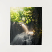 魔法輝くの滝の上の太陽 タペストリー (正面)