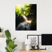 魔法輝くの滝の上の太陽 ポスター (ホームオフィス)