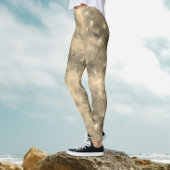 魔法金ゴールド冬の雪模様の水色 レギンス