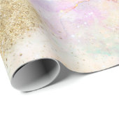 魔法金ゴールド水彩画&星雲抽象芸術芸術 ラッピングペーパー (ロールコーナー)