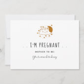 魔法金ゴールド雲妊娠アナウンテントカード 案内状 (正面)