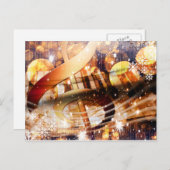 魔法音楽ノートのピアノの教師のフェスティバルの休日 シーズンポストカード (正面/裏面)