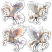 魔法飛んでいるのペガサス馬 シール (正面)