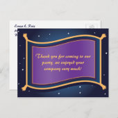 魔法飛んでいるカーペット誕生日サンキューポストカード ポストカード (正面/裏面)