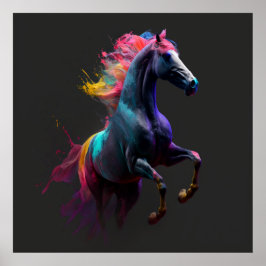 魔法馬、抽象芸術カラー、アートプリントウォール ポスター
