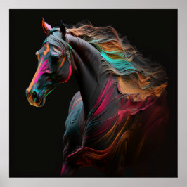 魔法馬、抽象芸術カラー、アートプリントウォール ポスター