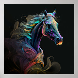魔法馬、抽象芸術カラー、アートプリントウォール ポスター