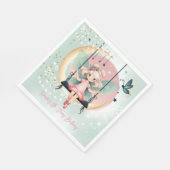 魔法魅惑の妖精オンザスイング子供の誕生日 スタンダードランチョンナプキン (角)