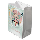 魔法魅惑の妖精オンザスイング子供の誕生日 ミディアムペーパーバッグ (裏面アングル)