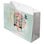 魔法魅惑の妖精オンザスイング子供の誕生日 ラージペーパーバッグ (裏面アングル)