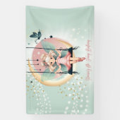 魔法魅惑の妖精オンザスイング子供の誕生日 横断幕 (縦)