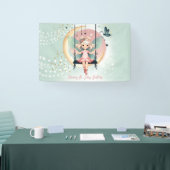 魔法魅惑の妖精オンザスイング子供の誕生日 横断幕 (トレードショー)